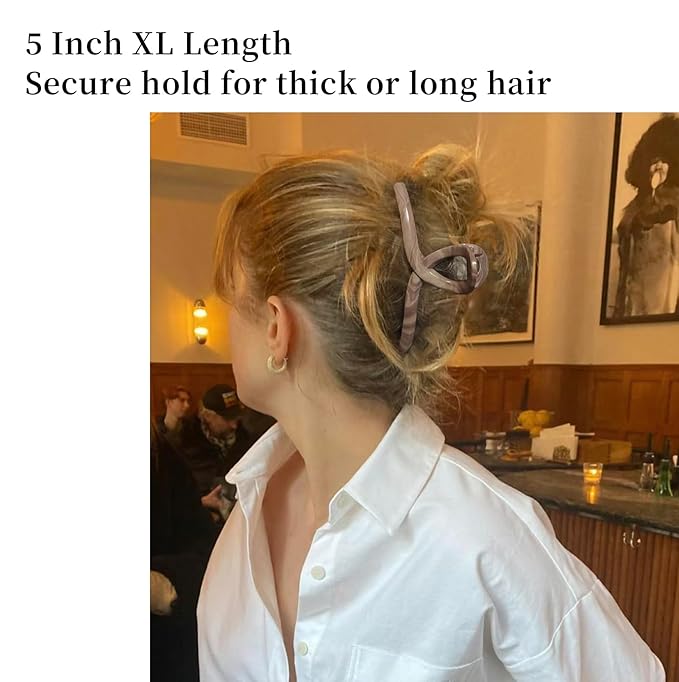 5 Inch Extra Large Claw Clips, 13 CM No Slip Glossy Jumbo Unbreakable XL Hair Clips for Thick Long Curly Hair, Big Hair Claw Clips, 2 Pack