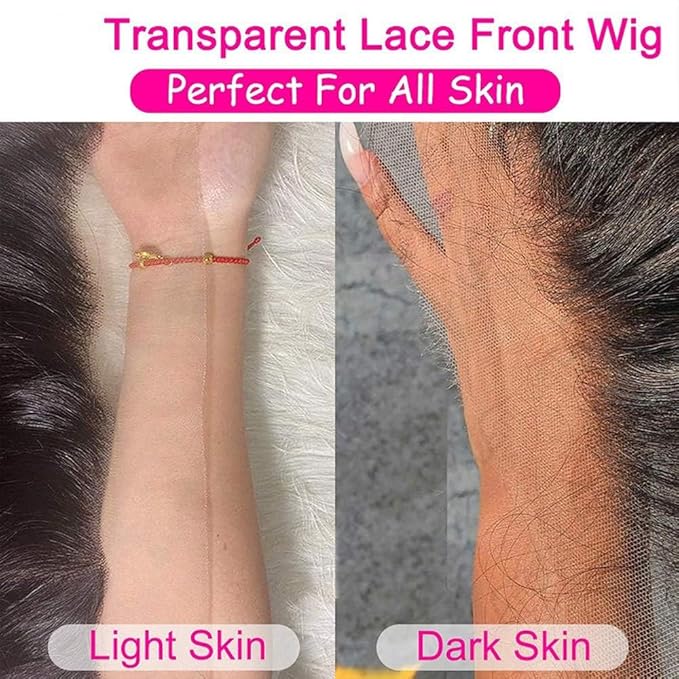 40 Inch 13x6 Deep Wave Lace Front Wigs Human Hair Pre Plucked 250% Density 13x6 HD Transparent Lace Frontal Wigs Human Hair Glueless Deep Curly Human Hair Wigs For Women Natural Color