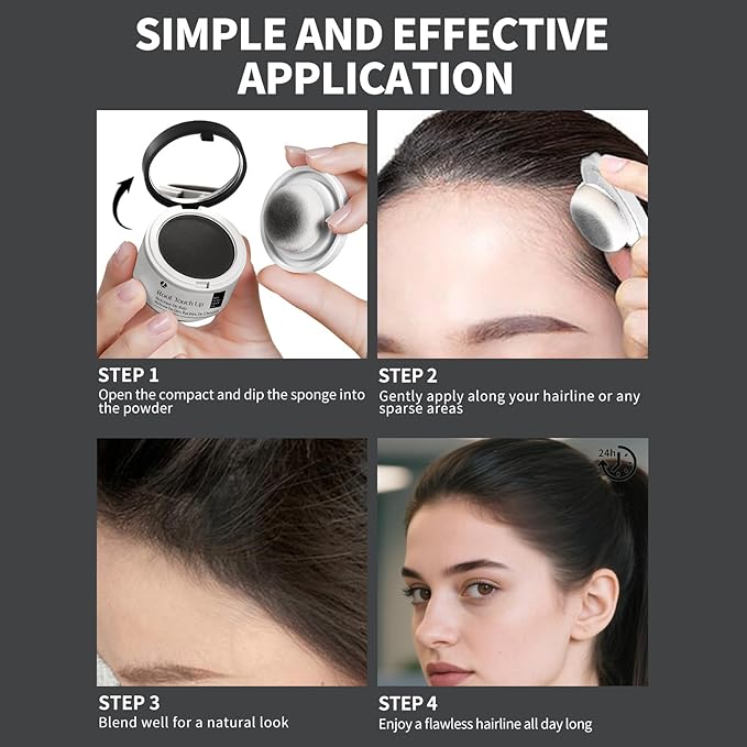 Hairline Powder 24H Stain-Proof, Root Touch Up Hair Color for Gray Coverage,Bald Spot Concealing Hair Shadow Powder for Women & Men,Natural-Looking (Light Blonde)