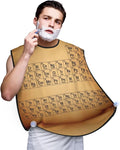 Adjustable Beard Bib, Non-Stick Hair Catcher Cape for Men's Shaving, Waterproof with 2 Suction Cups, Retro Vintage Map Periodic Table of The Elements Shave Bib