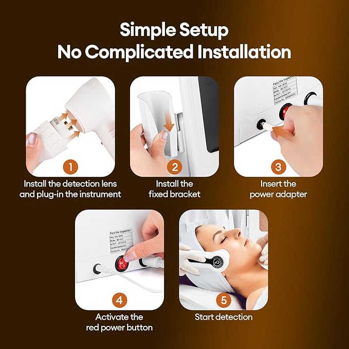 11 Inch HD Screen Scalp Analysis Machine with 50x/200x Lenses, Hair Scalp Analyzer & Microscope for Skin and Hair Follicle, No App Required, for Home & Salon Use