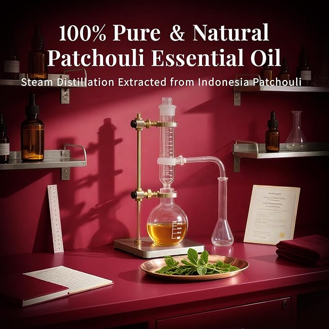 SU JUABA Patchouli Essential Oil 4 Fl Oz, 100% Pure Natural Aromatherapy Oil for Diffuser, Skin Care, Perfume & Soap Making - 118ML
