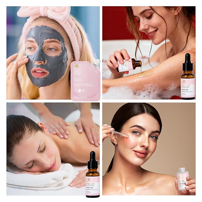 Rose 23 Pcs Facial Skin Care Set, Luxury Bath and Body Gifts for Women, Spa & Self-Care Gifts, Sheet Mask, Eye Mask, Gua Sha, Cream, Face Oil, Birthday, Christmas, Valentines, Mother Day, Girlfriend