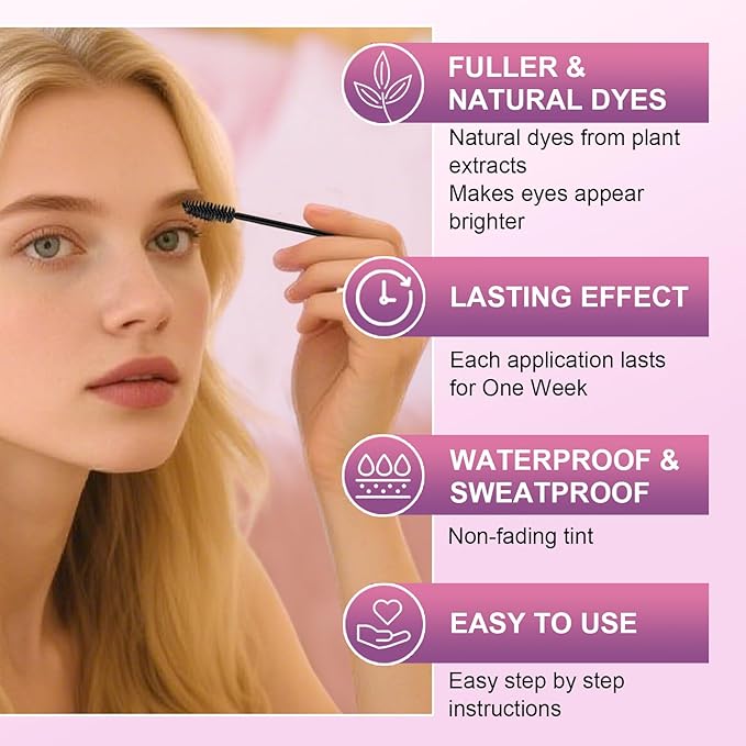 Eyelash & Eyebrow Color Kit, Professional Instant Lash & Brow Color Kit, Easy to Use with Natural Results, DIY Hair Coloring Eye Brow & Eye Lash Set for Beginner Salon Beauty 7ml (Coffee/Dark Brown)