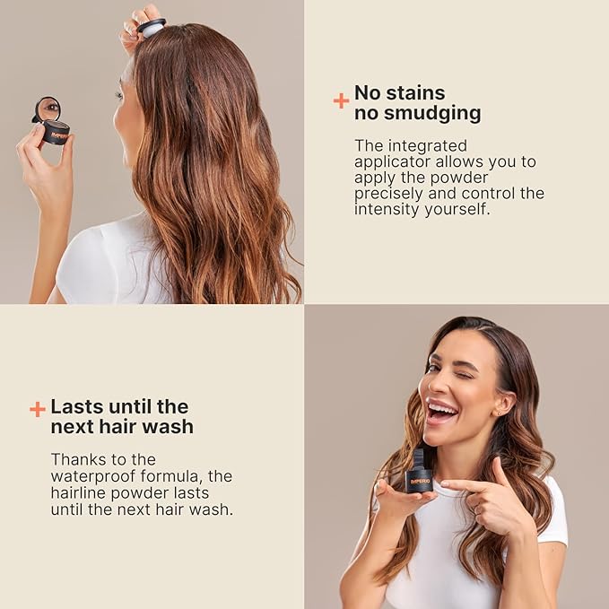 IMPERIO Root Touch Up Hair Powder for Concealing Hair Loss instantly - Hairline Powder for Women & Men - Water resistant Root Cover Up for Thinning Hair in Premium Hairdressing Quality (Light Gray)