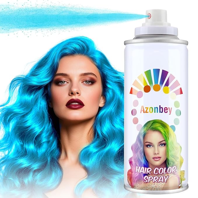 Halloween Hair Spray,Temporary Hair Color Spray for Women Kids Men,Washable Hairspray,Colored Hair Spray,Color Hairspray for Halloween,Party,Cosplay,Christmas Day (#Powder Blue)