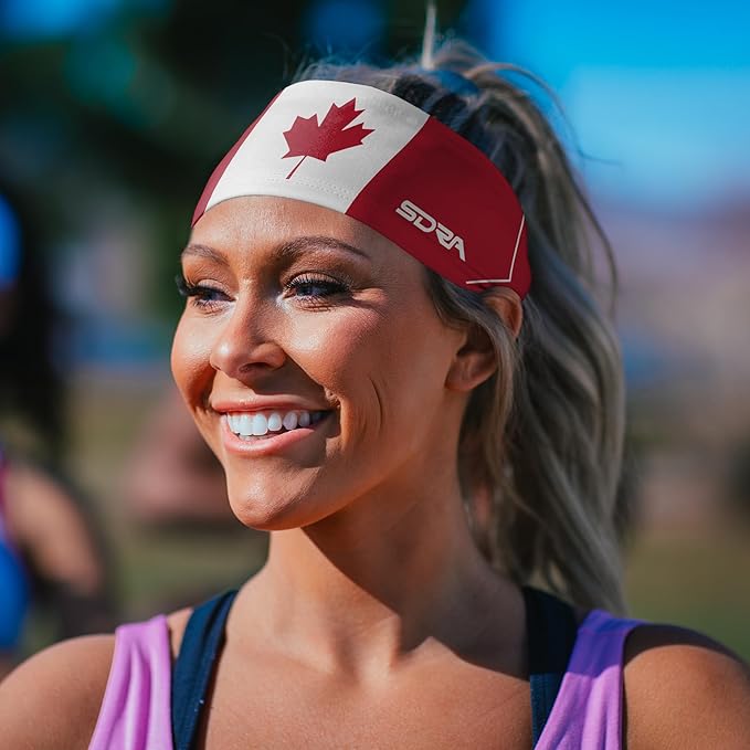 Suddora Country Flag Headbands, Wide National Flag Headbands for Sports Events, Non-Slip Fabric Sweatbands for Soccer, Tennis, Workout, Costume