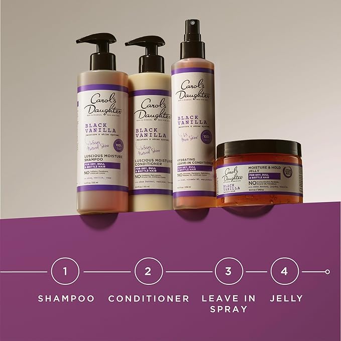 Carol's Daughter Black Vanilla Leave In Conditioner for Curly, Wavy or Natural Hair, Moisturizing Hair Care for Dry, Dull or Brittle Split Ends, 8 Fl Oz