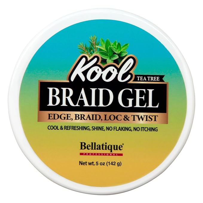 KOOL Braiding Gel Maximum Hold for LOC & Twist - No Flaking, No Whitening, Fast Drying, High Shine, Cool & Refreshing, Long Lasting Hold (5 oz)