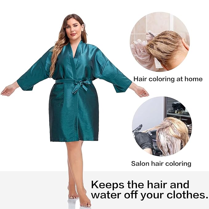 PERFEHAIR Salon Client Gown Cape, Pack of 4, Hairdressing Robes Smock for Hair Stylist to Hair Cutting, Hair Coloring, Makeup-Blue