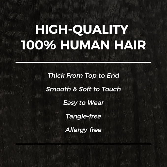 Lashey Hair Extensions Clip in Hair Extensions 100% Real Human Hair Kinky Straight Invisi Edge Seamless Clip in Extensions 110g Natural Black 16 Inch Human Hair for Black Women