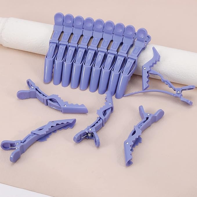 Ondder 14 Pcs Purple Alligator Hair Clips for Styling, Sectioning, Coloring, Cutting, Hair Salon Pro Clips for Women Men Girls Teens