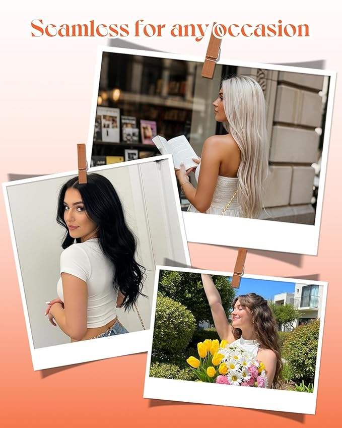 Sunny Hair Tape in Hair Extensions Real Human Hair Invisible Remy Hair Extensions Tape ins for Women Darkest Brown Ombre Medium Brown Balayage 16 inch 25G
