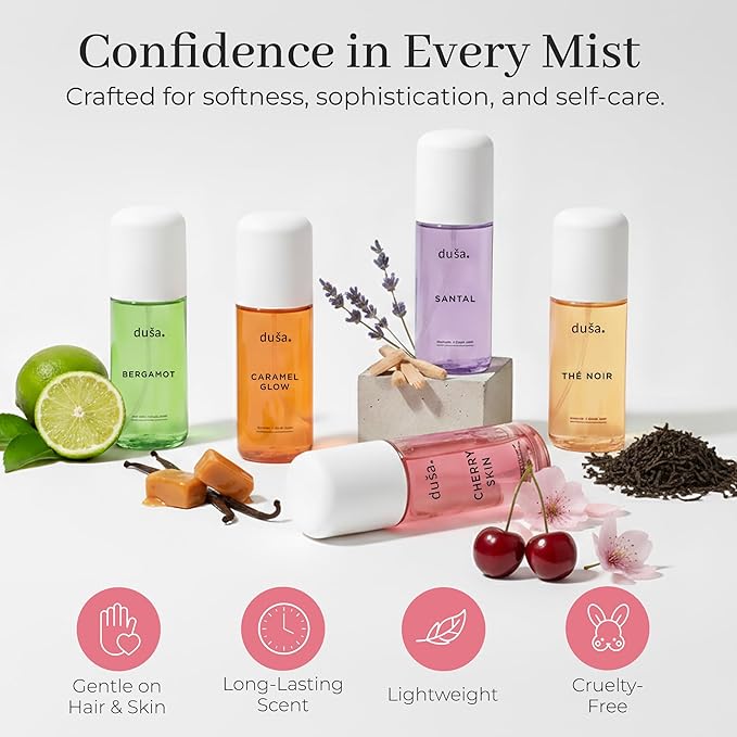 DUSA Cherry Skin Hair Perfume & Body Mist for Women – Long Lasting Body and Hair Mist, Vacation Spray & Perfume para el Cabello de Mujer with Nourishing Oil, 100 ml