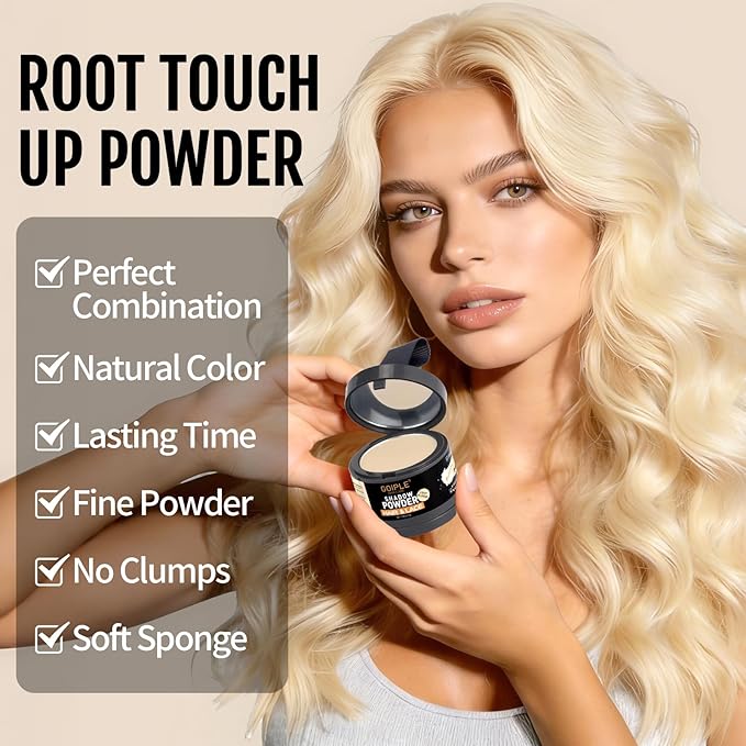 Root Cover Up Powder Hairline Powder for Women Root Touch Up Hair Color for Bald Spots, Eyebrows, Beard Line, Light-Blonde Hair Fibers for Thinning Hair Shadow Cover Up 2 Pack (Light Blonde)