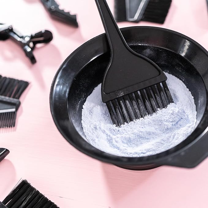 Hair Dye Kit Hair Dye Brush and Bowl Set Hair Coloring Kit Hair Dye Tools Hair Bleach Kit with Hair Dye Brush Hair Color Bowl Hairclips Ear Cover for Salon Bleaching and Highlighting 7 Pcs