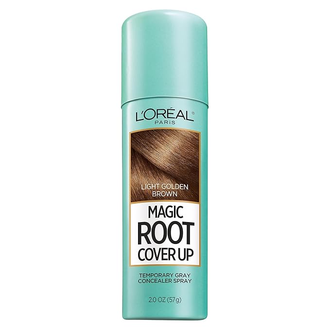 L'Oreal Paris Magic Root Cover Up Gray Concealer Spray Light Golden Brown 2 oz.(Packaging May Vary)
