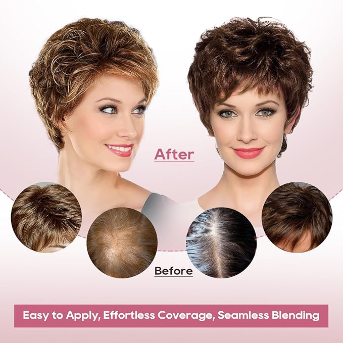 REECHO Hair Topper, Short Wiglet Hair Topper for Women with Thinning Large Coverage Synthetic Top Crown Hairpiece for Women - Silver White