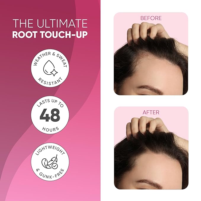 GBG Hairline Powder, Dark Brown - 48-Hour Coverage Root Touch Up Powder for Bald Spots, Instant Hair Loss Concealer & Brightening Highlights - Hair Fillers for Thinning Hair for Women & Men, 4g