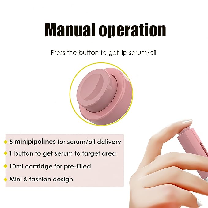 Derma Roller with Liquid Reservoir Serum Applicator for Lips, Skin, Hair, Wrinkles, Easy to Use Face Roller Skin Care Tools Without Serum, 105 Titanium Needles 0.25 mm