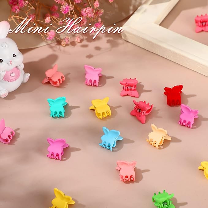 JANYUN 50 Pcs Colorful Mini Hair Claw Clips Clamps Accessories for Baby Toddler Girls Decorative Bun Thin Hair (Wing)