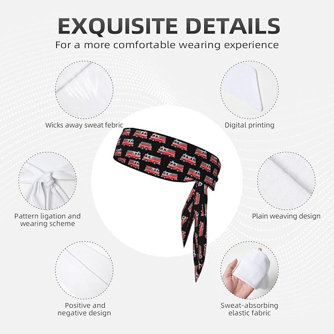 Boys Girls Cute Cartoon Fire Truck Sports Sweatband Multi Style Lovely Hair Band Headwear for Running Workout Shower