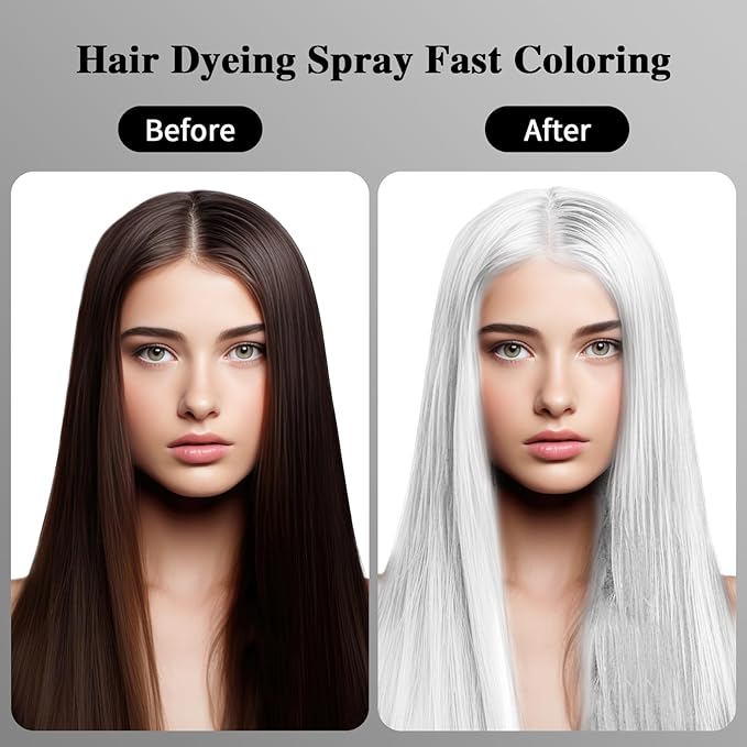 Temporary Hair Color Spray, White Hair Spray Color, Hair Color For Women, Temporary Hair Dye, Washable, Easy To Colour, Mild Formula, Suitable For Various Hair Types, Works On All Hair Colors 120ml