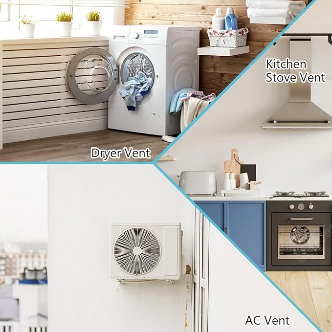 4 Inch Dryer Vent Cover Outside, HG Power Exterior Vent Cover with Removable Screen & Cushioned Non-Return Flap, Stainless Steel Air Wall Vent for House, Range Hood, AC, Opening Diameter: 3.81" Silver