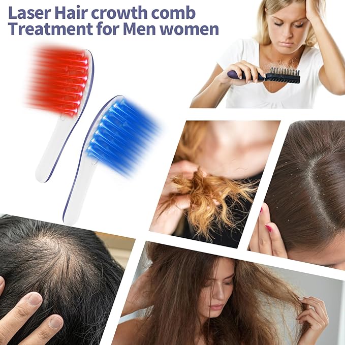 Laser Therapy Hair Growth Comb Model:Lasercomb-001, Hand-held Comb-Shaped Low Level Laser Therapy Device That emits Laser Light Designed to Promote Hair Growth in Women and Men.