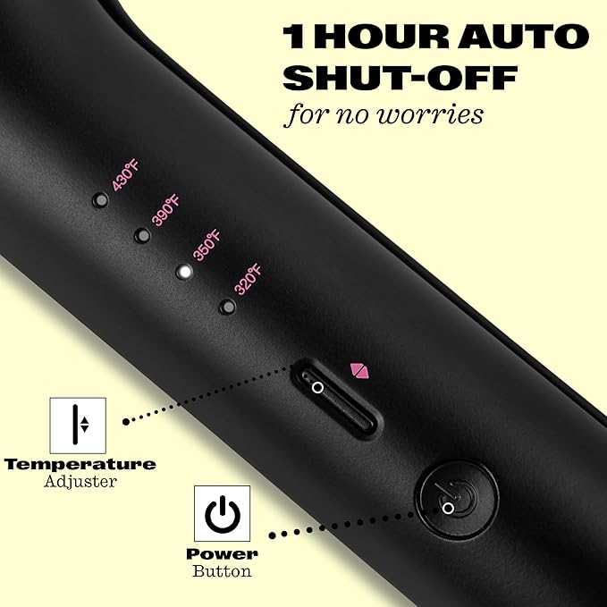 Trademark Beauty Hair Waver - Double Barrel Hair Crimper, Beach Waves Curling Iron, Babe Waves X, Adjustable Temperature Hair Curler, Hair Styling Tools, 1.25" - Black