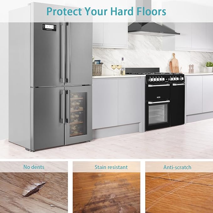 Refrigerator Mat, Clear Anti-Slip PVC Floor Protector, 2mm Thickness Scratch-Resistant Floor Mat