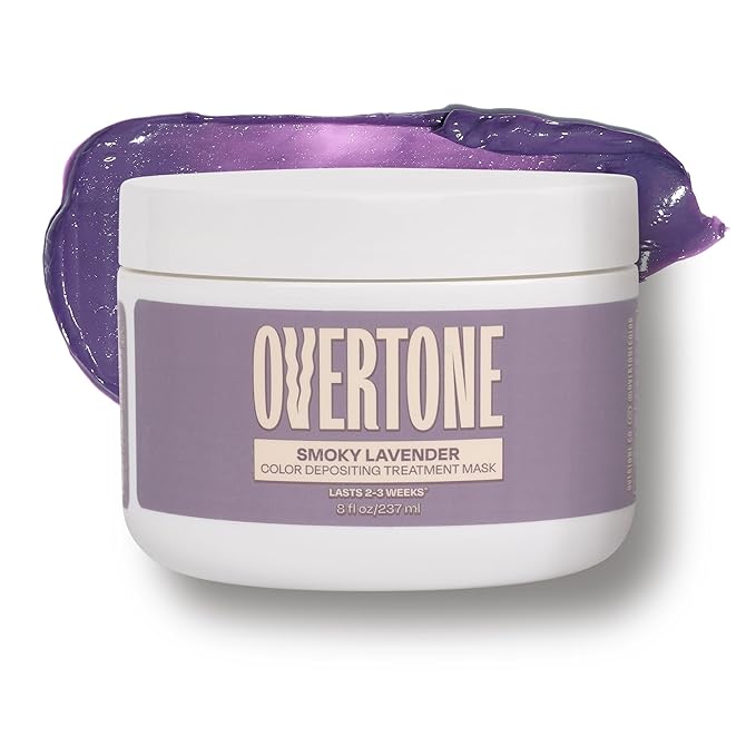 Overtone Semi Permanent Hair Color Conditioner, Smoky Lavender, 8 oz, Nourishing, Damage-Free, Color Depositing Mask for All Hair Types with Shea Butter & Coconut Oil, Vegan & Cruelty-Free