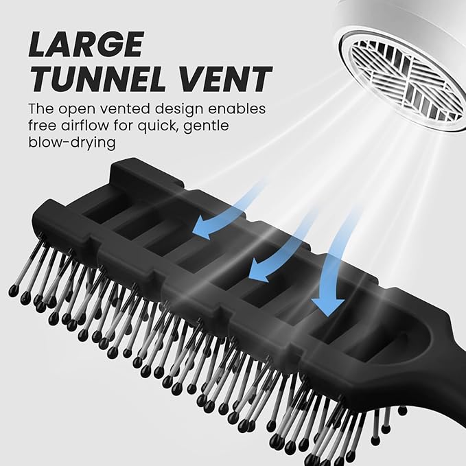 Balon Hair Brush for Women & Men, Speed Dry Vent Hair Brushes, Pain-Free Detangling Brush for All Wet or Dry, Curly Hair Brush(Black)