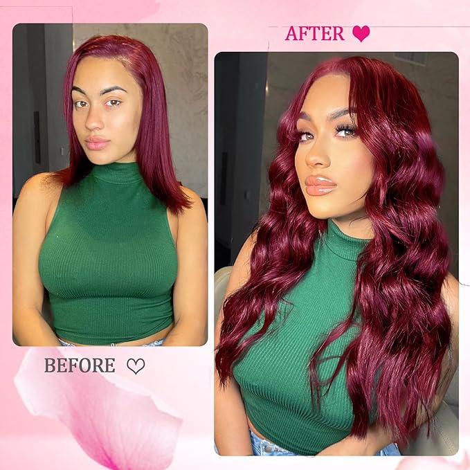Clip in Hair Extensions Real Human Hair, 99J Burgundy 16inch 110g Long Straight Silky Hair Extensions Real Human Hair 8pcs Double Weft Handmade Per Set with 18clips Clip on Extensions