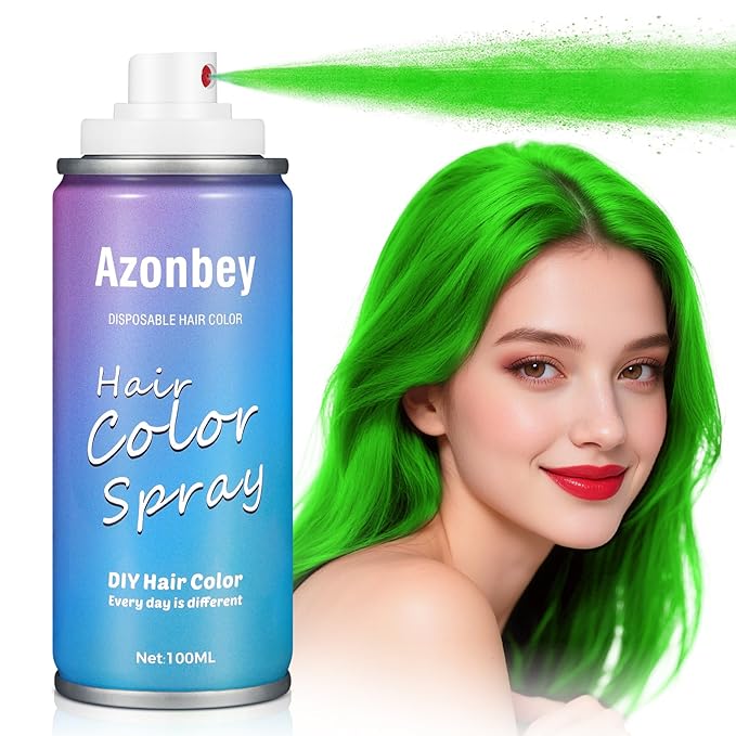 Halloween Hair Spray,Temporary Hair Color Spray for Women Kids Men,Washable Hairspray,Colored Hair Spray,Color Hairspray for Halloween,Party,Cosplay,Christmas Day (03#Green)