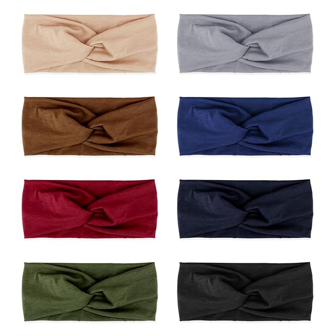 DRESHOW Headbands for Women Girls Vintage Headband Knotted Headwraps Criss Cross Hair Bands Accessories