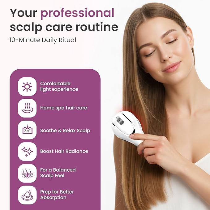 6-in-1 Rechargeable Scalp Massager Hair Growth Oil Applicator, Nano Mist, Electric Scalp Vibration Brush for Home Spa, Effortless Detangling & Relaxation Head Massage Tool for All Hair Types