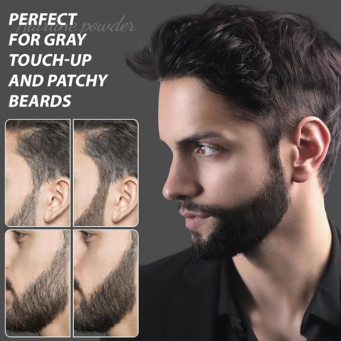 2 Pack Hairline Powder for Women and Men, Used to Root Touch Up Hair Color, Thinning and Gray Hair Coverage and Bald Spots Coverage, Dark Black