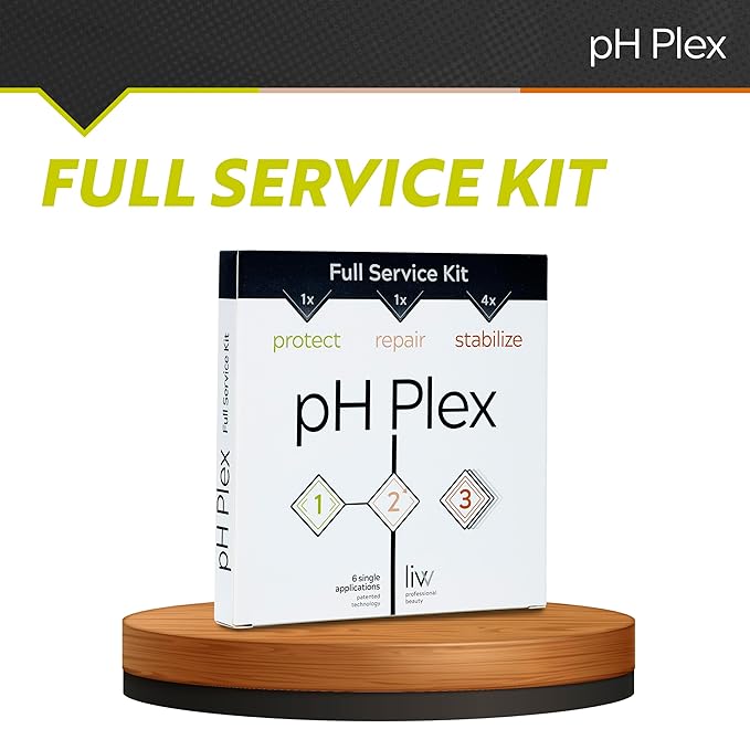 LIW pH Plex Full Service Kit - Protect, Repair & Stabilize Hair Care Treatment for All Hair Types - Use with Home Hair Color & Bleach Products - 1 Month Supply