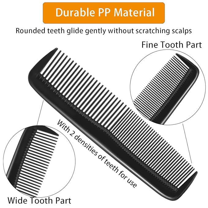 Hair Combs Bulk, 50pcs Individually Wrapped, Colorful Pocket Hair Comb Set Fine Tooth Dressing for Women/Men, Travel, Hotel, Airbnb, Operation Christmas Child Shoeboxes, Homeless, Shelter, Charity