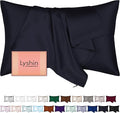 Mulberry Silk Pillow Cases Queen Size with Hidden Zipper, Ultra Smooth and Soft Breathable Cooling Silk Satin Pillowcase for Hair and Skin, Gifts for Women Men (Navy Blue, 20x30 Inches, 1 Pack)