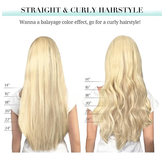DOORES Clip in Hair Extensions Real Human Hair, Bleach Blonde 150g 9pcs 18 Inch, Remy Clip in Hair Extensions Natural Hair Extensions Human Hair Extensions Clip ins Straight Thick Hair Extensions