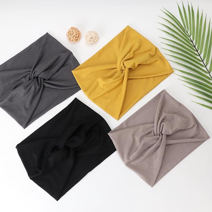 Extra Wide Headbands for Women Large Turban Headband Non Slip Boho Elastic Hairband Hair Twisted Knot Head Bands Accessories