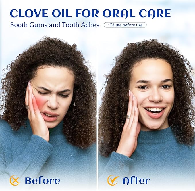 HIQILI 100ML Clove Oil for Teeth and Gums, Tooth Aches, Spray, Aromatherapy, 100% Pure Natural - 3.38 Fl Oz