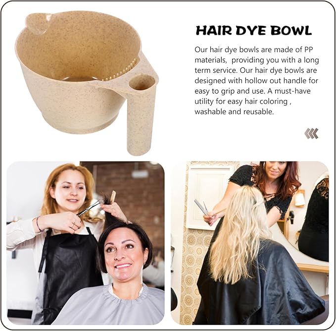 Luxshiny Hair Dye Bowls Set of 2 Mixing Bowls for Hairstylist Sturdy Handles Hair Coloring Kit