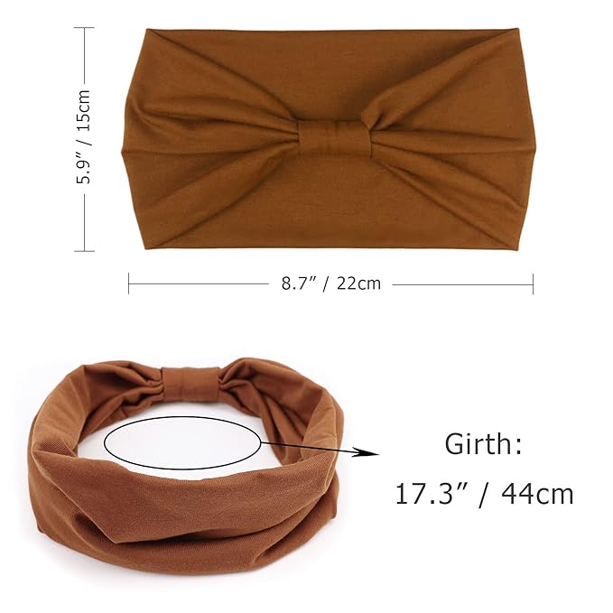 DRESHOW 4 Pack Turban Headbands for Women Wide Vintage Head Wraps Knotted Cute Hair Band Accessories