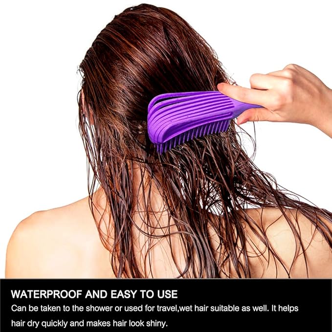 Hair Brush for Afro America/African Hair Textured 3a to 4c Kinky Wavy/Curly/Coily/Wet/Dry/Oil/Thick/Long Hair, Detangling Brush for Women (2 pcs, Purple-Purple)