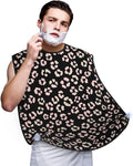 Beard Trimming Hair Catcher, Rose Gold Black Cheetah Skin Wild Animal Leopard Print Shave Bib, Non-Stick Bib Apron Waterproof, Shaving Tool for Men for Husband Father’s Day