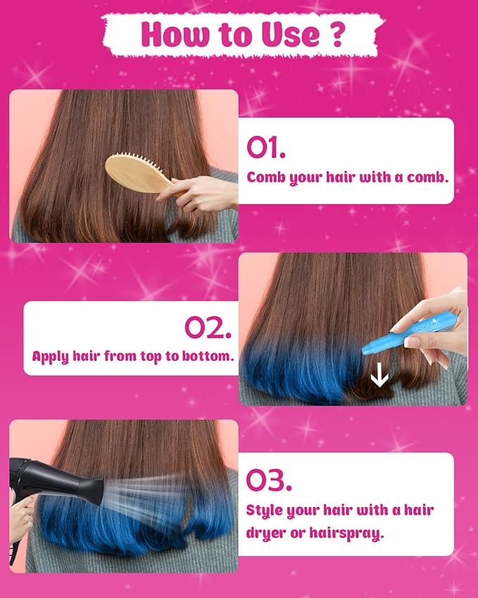 MSDADA Hair Chalk for Girls Kids-14 Temporary Colors Hair Color Dye Washable Makeup Kit DIY Birthday Cosplay Halloween Gifts for Girls Party Supplies Aged 3 4 5 6 7 8 9 10-12
