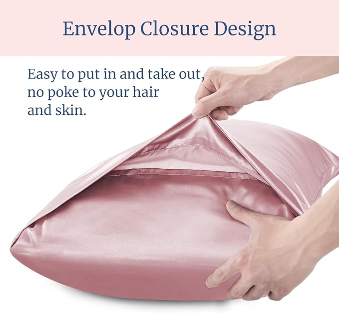 BEDELITE Satin Pillowcase for Hair and Skin, Super Soft Similar to Silk Pillow Cases 4 Pack with Envelope Closure, Cooling Pillowcases for Women Men (20"x26" Standard Size, Nostalgia)